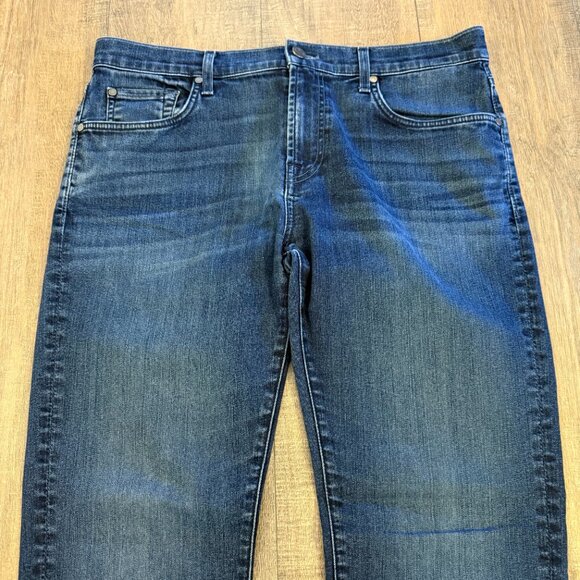 7 For All Mankind Slimmy Jeans Men's 36 Dark Wash - Picture 2 of 8